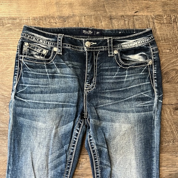 Miss Me mid-rise bootcut jeans, size 31x 31.5, medium wash - Picture 2 of 10